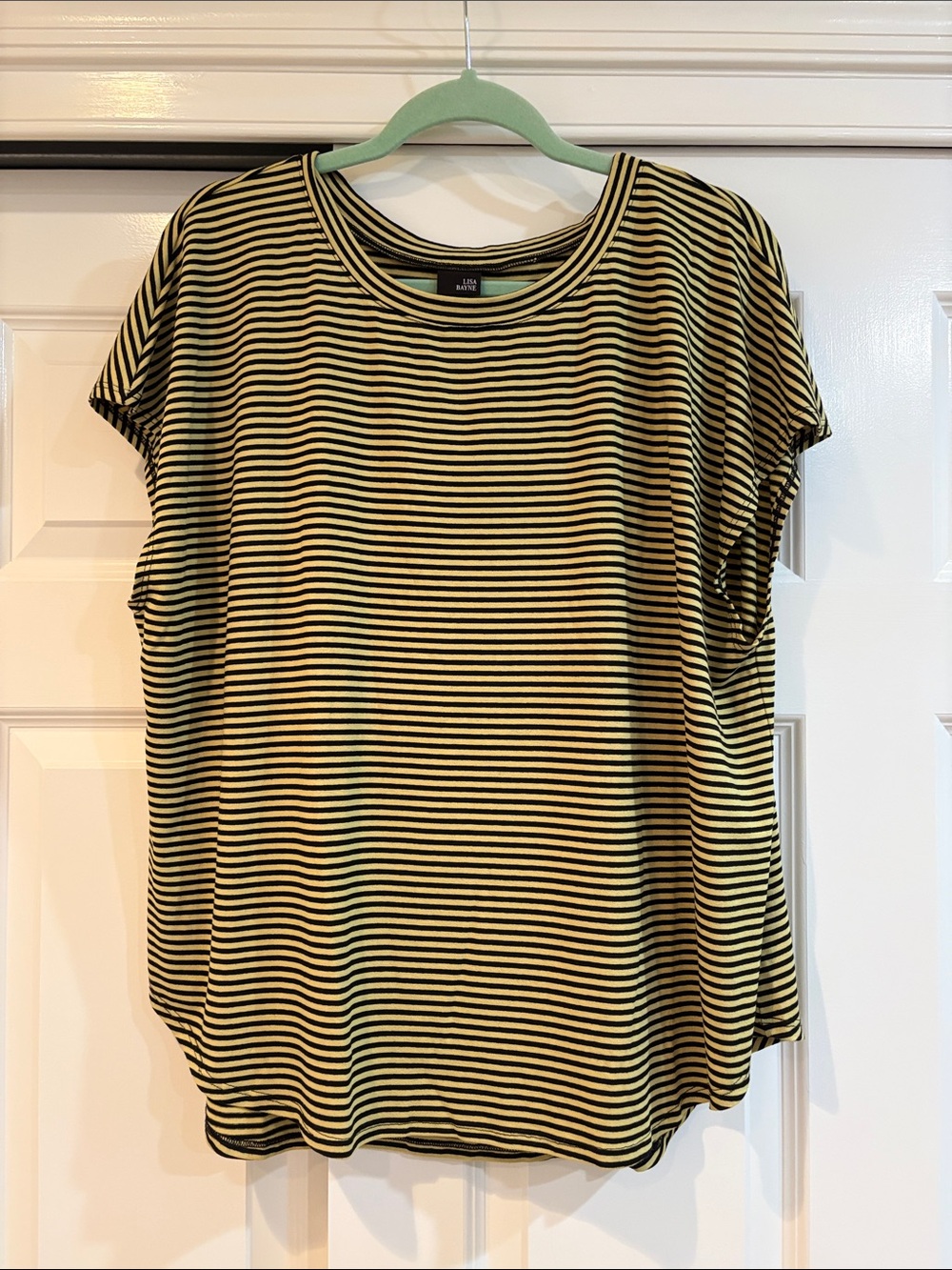 Black and Yellow Striped Short Sleeve Tee